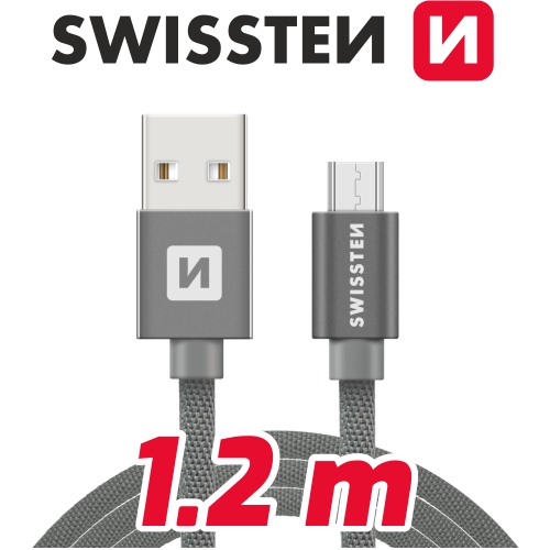 USB/micro USB textilní 1,2 m