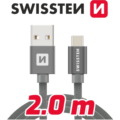 USB/USB-C textilní 2,0 m