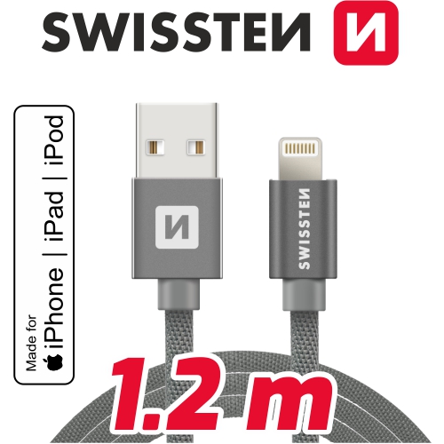 USB/lightning MFi textilní 1,2 m