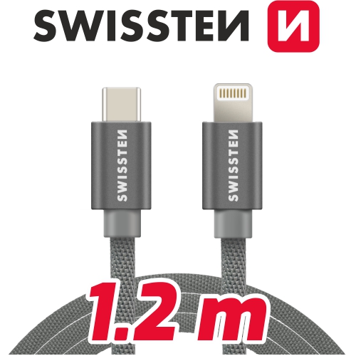 USB-C/lightning textilní 1,2 m