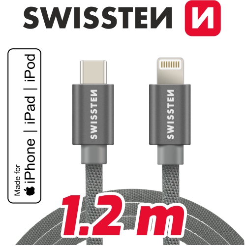 USB-C/lightning MFi textilní 1,2 m